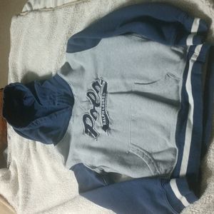 Polo Ralph Lauren Gray & Navy Blue Embroidered Hoodie Size 6